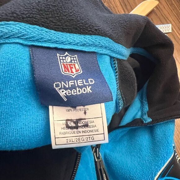 Carolina Panthers Full zip Reebok Onfield vintage fleece jacket. Men’s 2XL. NFL - Picture 4 of 7